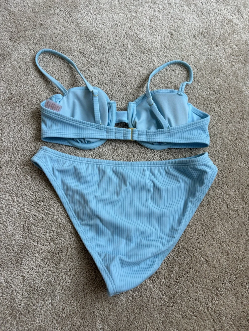 Shade & Shore Light Blue Ribbed Bikini Set